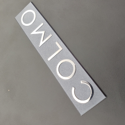 Nickel logo metallo elettroformato OEM installazione Nickel Silver