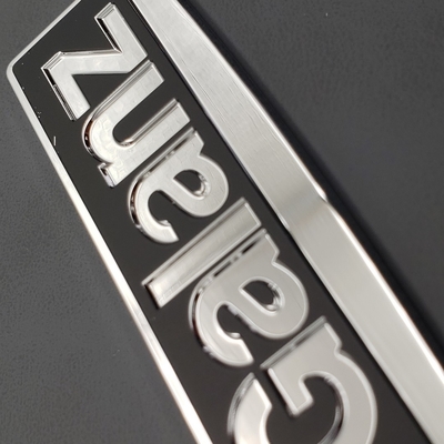 Logo personalizzato in nicchia in rilievo Logo in metallo elettroformato per imballaggio Stampa diretta